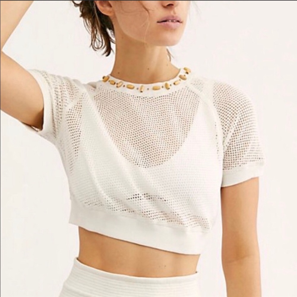 Free People mesh crop top NWT